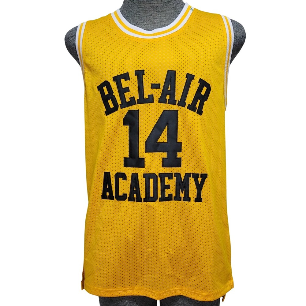 Nike Team Bel-Air Academy 14 Smith Basketball Jersey Yellow‎ Mens Small